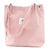 TOPASION Cute Corduroy Tote Bag Canvas Shoulder
