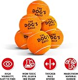 The Dog's Balls Dog Tennis Balls Orange Medium 6-Pack Non-Abrasive Felt view 6
