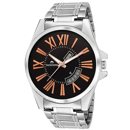 Swisstone Analogue Black Dial MenS And BoyS Watch Sw-Gr104-Blk-Ch
