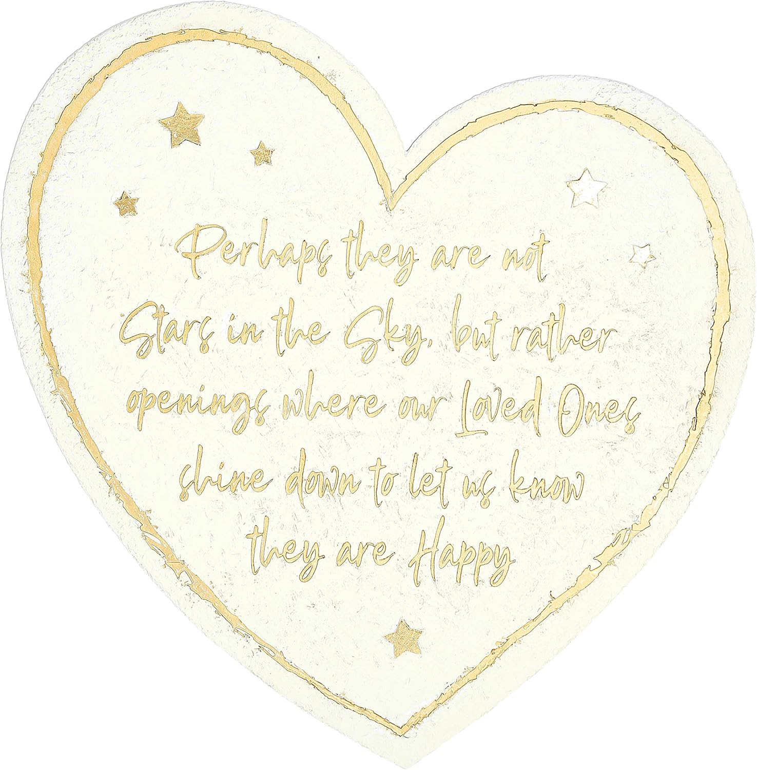 Pavilion Gift Company 99151 Pavilion-Stars in The Sky-11 Inch Heart Shaped Memorial Resin Garden Stone Outdoor-plaques, Beige