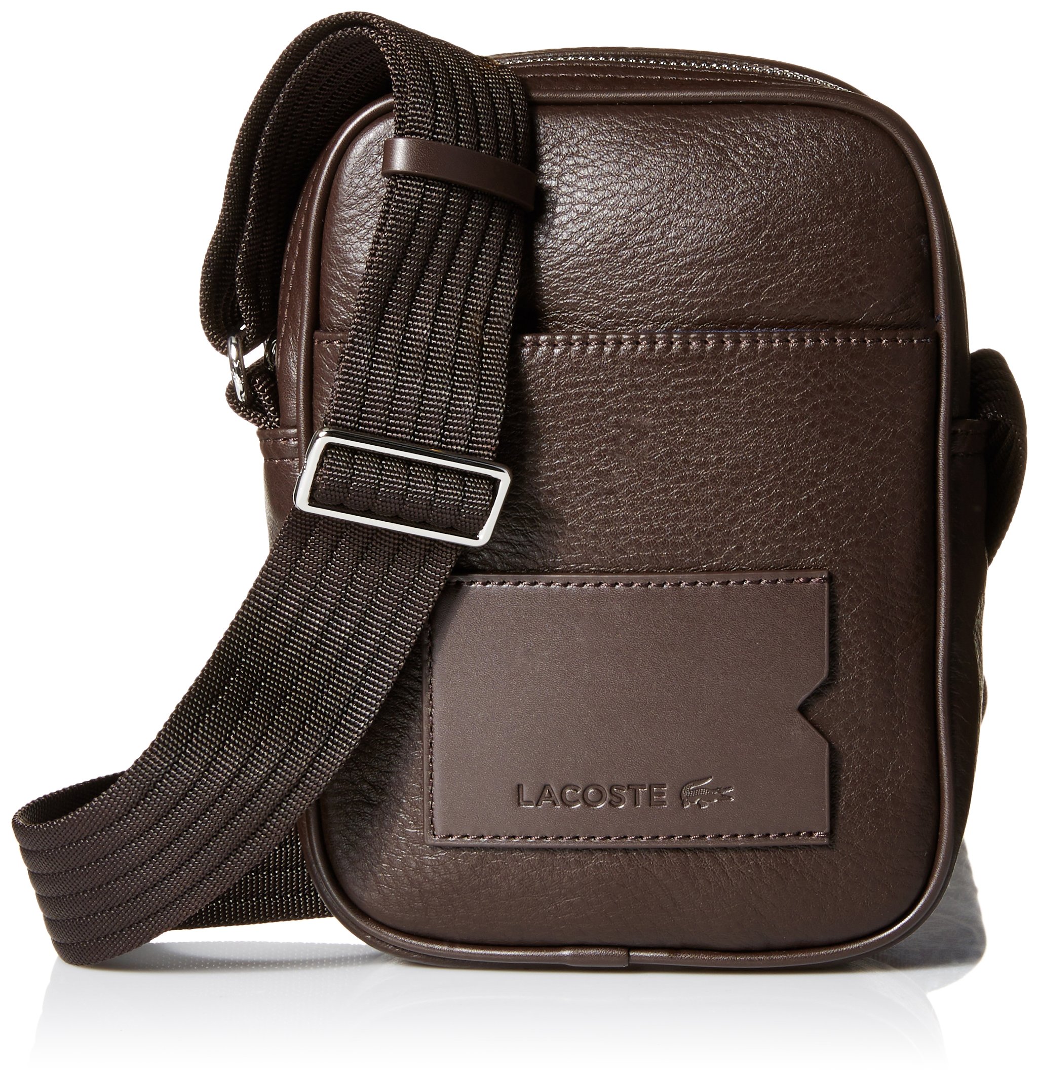 Lacoste Men's Classic Premium Camera Bag, Chocolate Brown Insignia, One