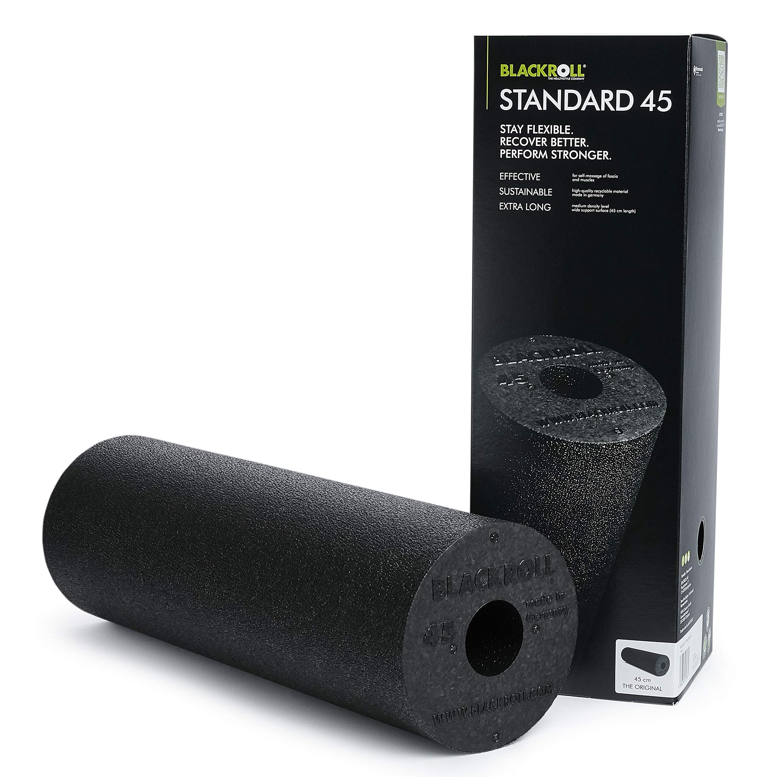 BLACKROLL® 45 - The original - Long foam roller - Myofascial release tools - Muscle roller - different densities, 45cm + booklet