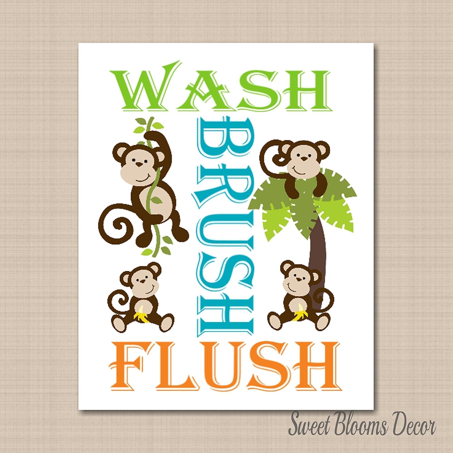 Amazon Com Monkey Bathroom Decor Monkey Bathroom Wall Art Monkey
