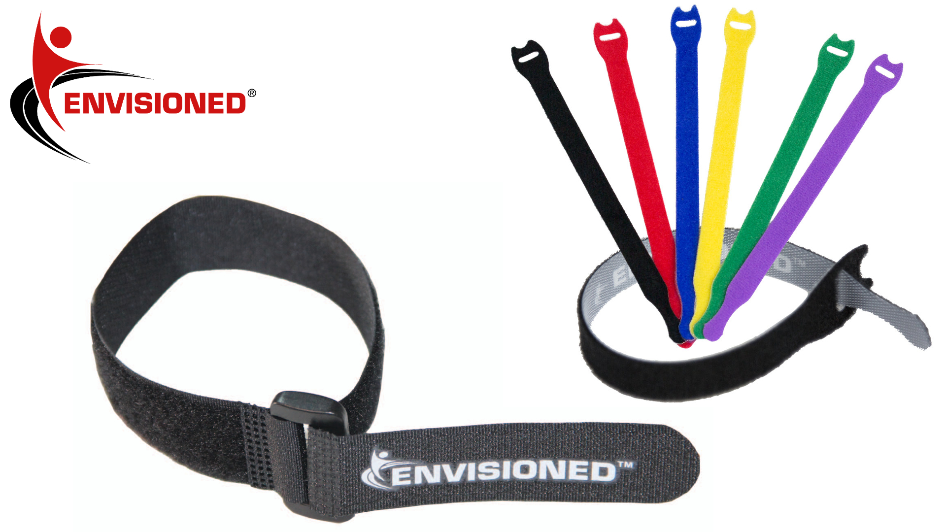 Reusable Cinch Straps 1" x 12" 12 Pack, Multipurpose Quality Hook and