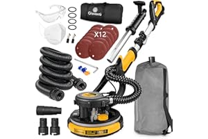 Drywall Sander with Vacuum, 780W Power Electric Sander for Drywall, Auto Dust Absorption, 7 Variable Speed 950-1850RPM, Dustl