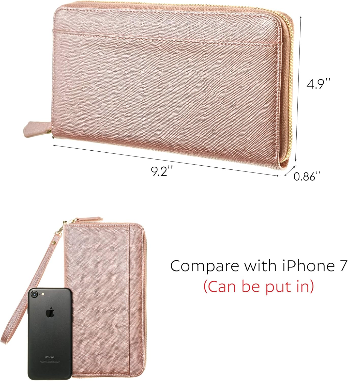  | Travel Document Organizer - RFID Passport Wallet Case Family Holder Id Wristlet (Rose Gold) | Passport Wallets