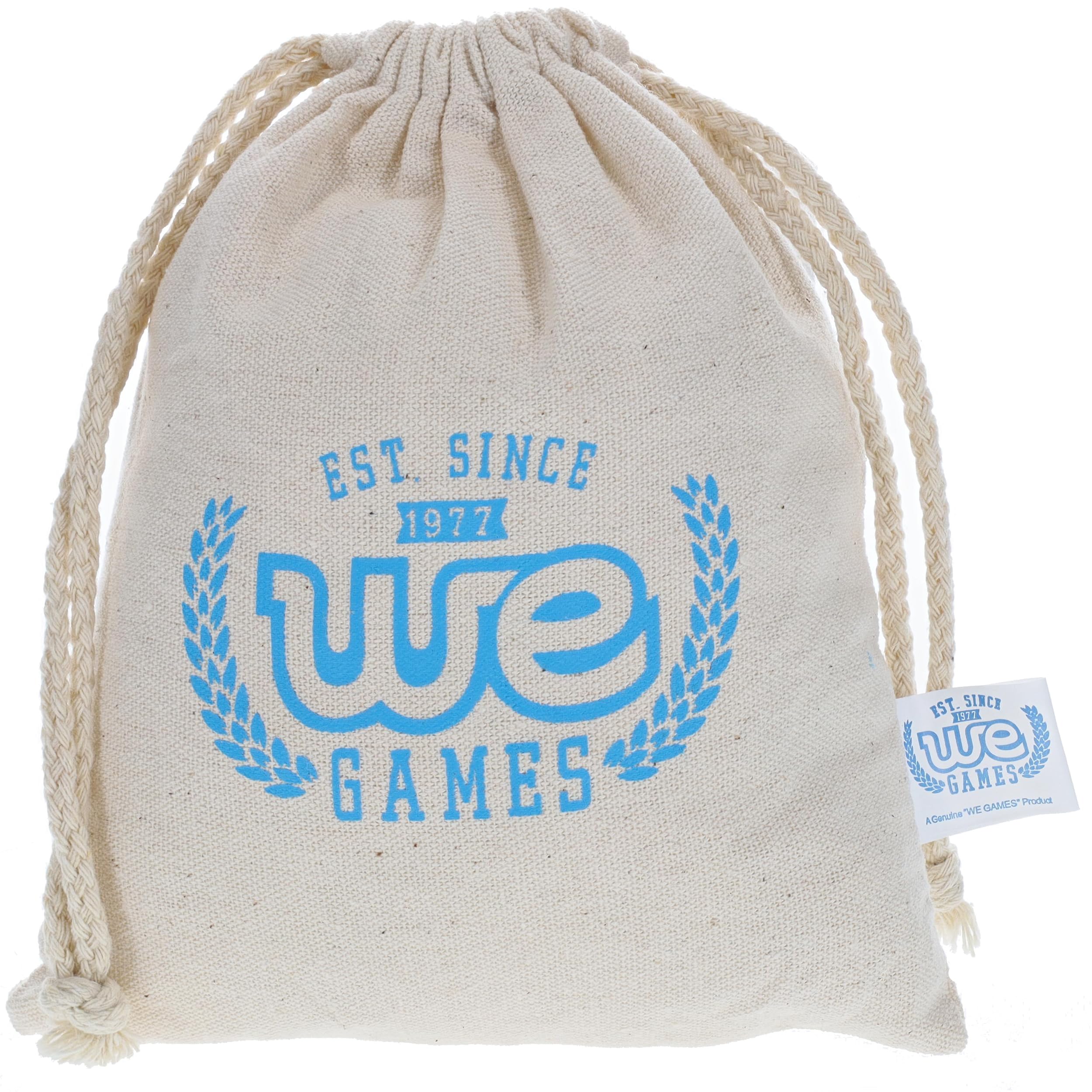 WE Games Wooden Checkers Pieces with Drawstring Storage Bag - 24 Checker Pieces Only - Red & Black, 1.062-inch Diameter