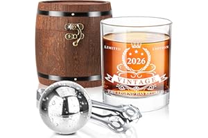 LIGHTEN LIFE Retirement Gifts for Men 2026,The Legend Has Retired 2026 Whiskey Glass Set in Barrel Box,Funny Retirement Whisk