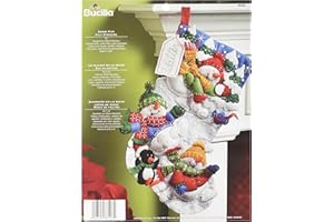Bucilla 18-Inch Christmas Stocking Felt Applique Kit, 86108 Snow Fun