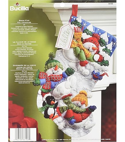 Bucilla 18" Felt Christmas Stocking Kit - Tree Farm Santa Buddly Crafts