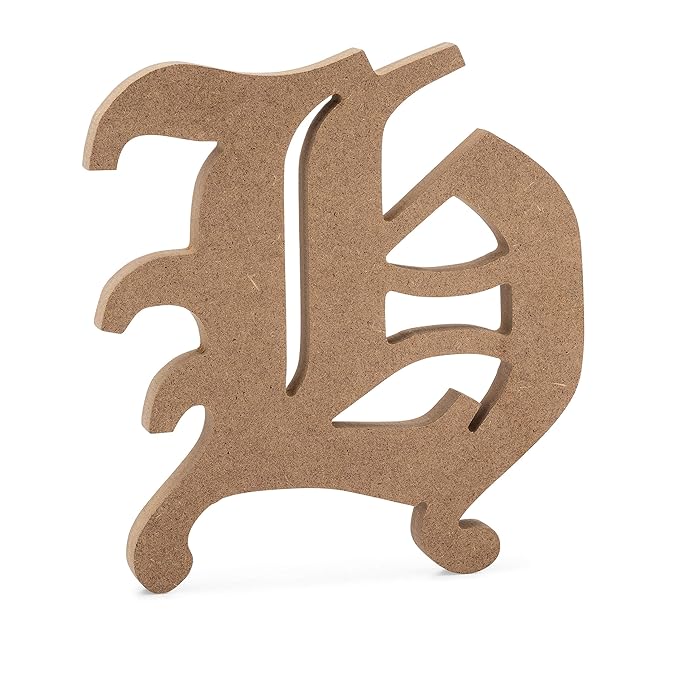 6" Old English Wooden Letter H JoePaul's Crafts Premium