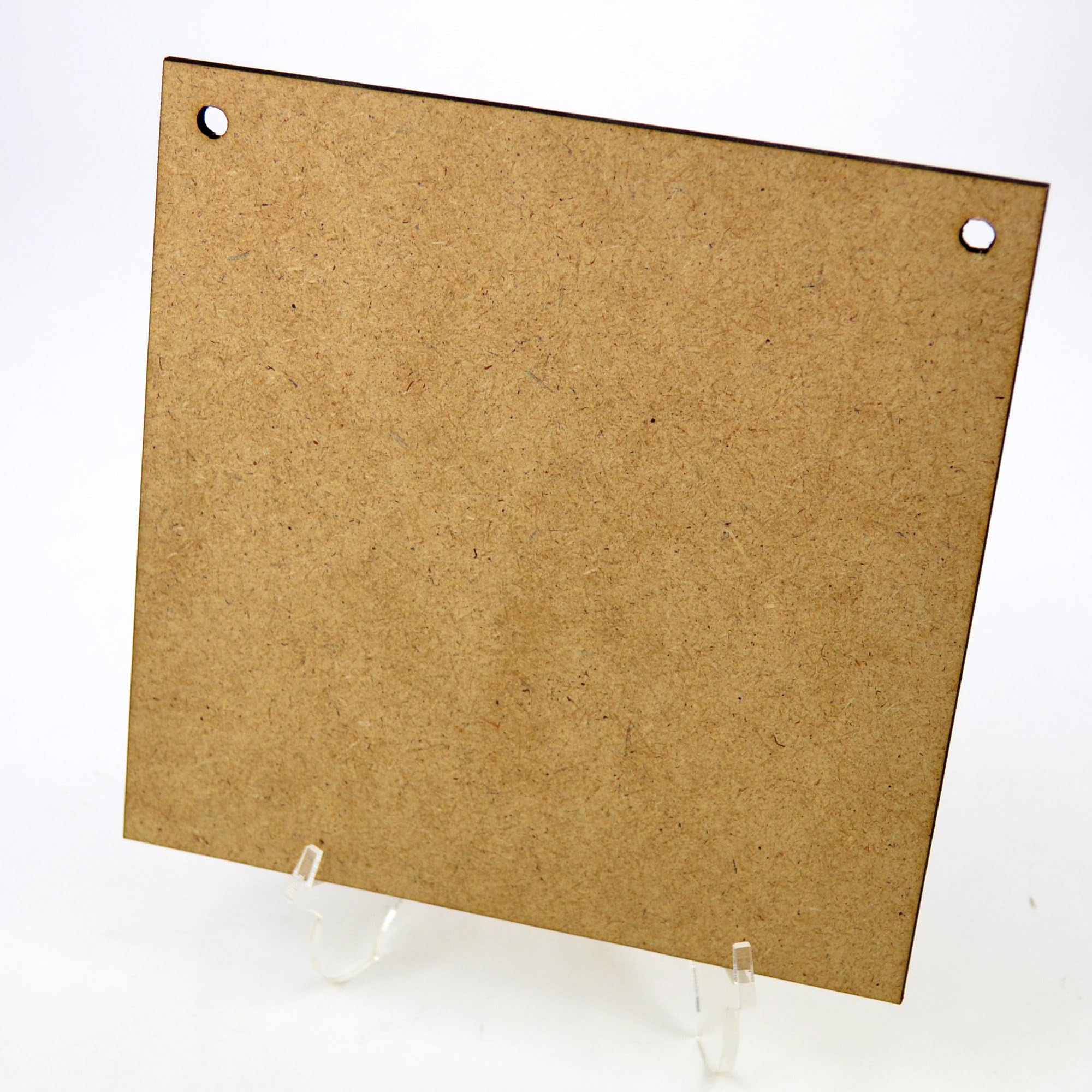 25 x Wooden Square Plaques 20cmx20cm with 2 Holes MDF Wood Sign Craft Blank Decoration