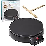 Crepe Maker and Non-Stick 12" Griddle- Electric Crepe Pan with Spreader and Recipes Included- Also use for Blintzes, Eggs, Pa