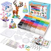 Meland Fuse Beads Kit, 5MM 11,000 Beads in 36 Colors, Crafts for Ages 5-12 | Includes 5mm beads, 5 pegboards, ironing paper and chain accessories for creative crafts, keychains and colorful designs