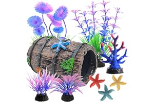 MQACPUPY 9Pcs Tank Accessories for Beta Fish, Medium & Small Decorations, Goldfish Tank Decor