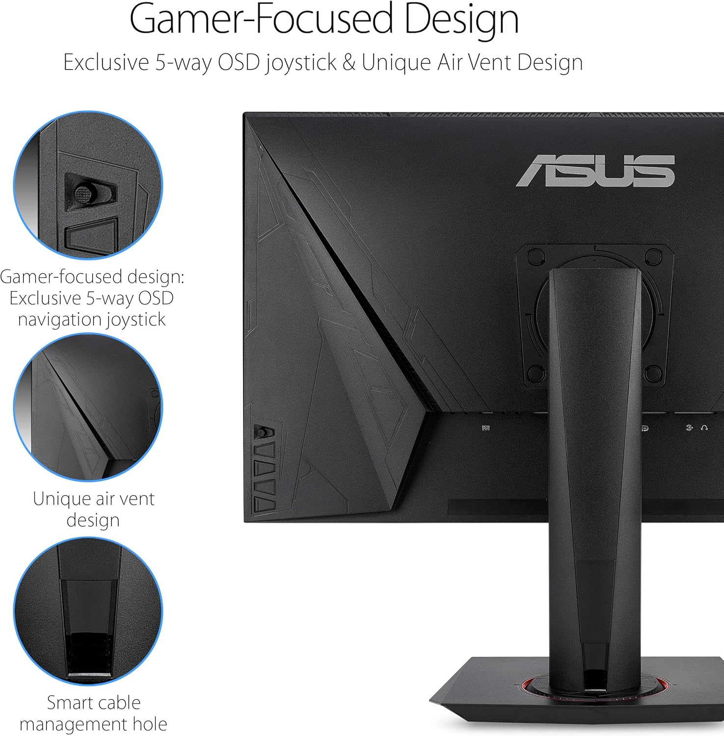 Asus VG278QR 27” Gaming Monitor, 1080P Full HD, 165Hz (Supports 144Hz), G-SYNC Compatible, 0.5ms, Extreme Low Motion Blur, Eye Care, DisplayPort HDMI DVI: Computers & Accessories