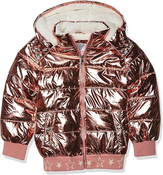 ladies metallic puffer jacket