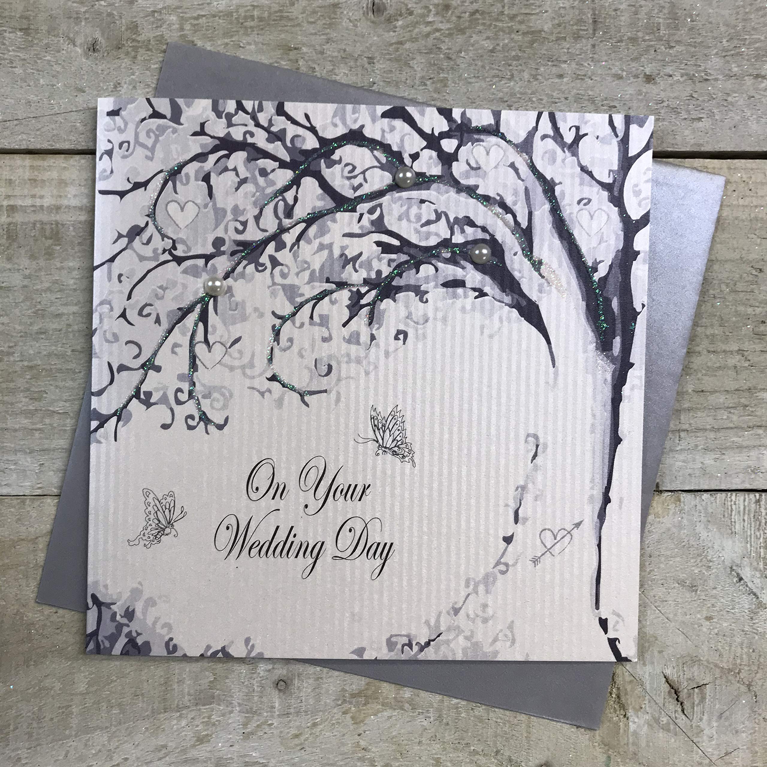 White Cotton Cards "On Your Wedding Day Handmade Wedding Card, PD27