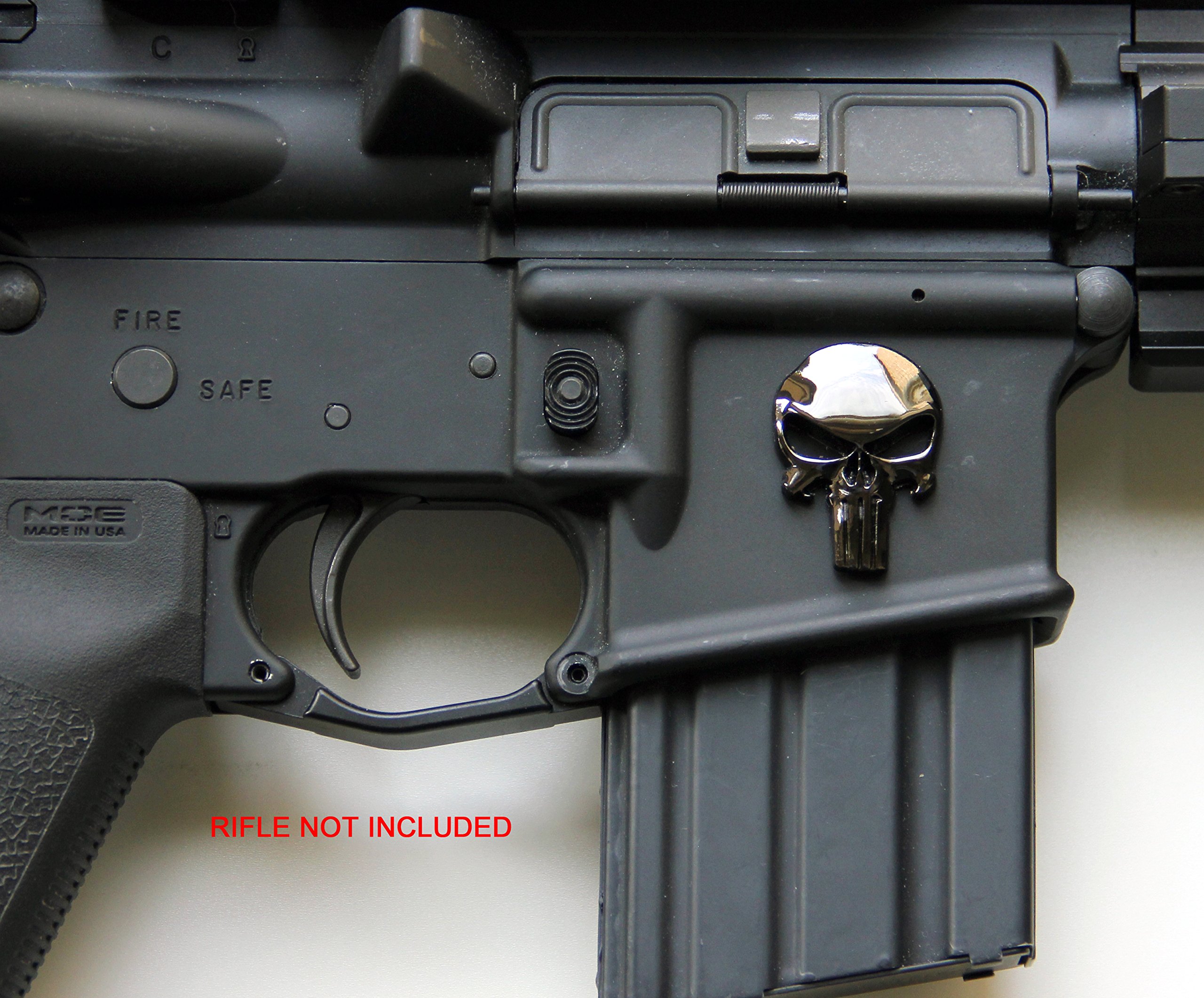 Tactical Freedom - Magwell Metal Decal / Sticker - Punisher Skull Gunmetal 35 91Qv90hpaoL