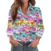 Mizvsitrd Button Down Long Sleeve Shirts for Women Floral Print Button Up Business Casual Outfits Trendy Ladies Top Blouses