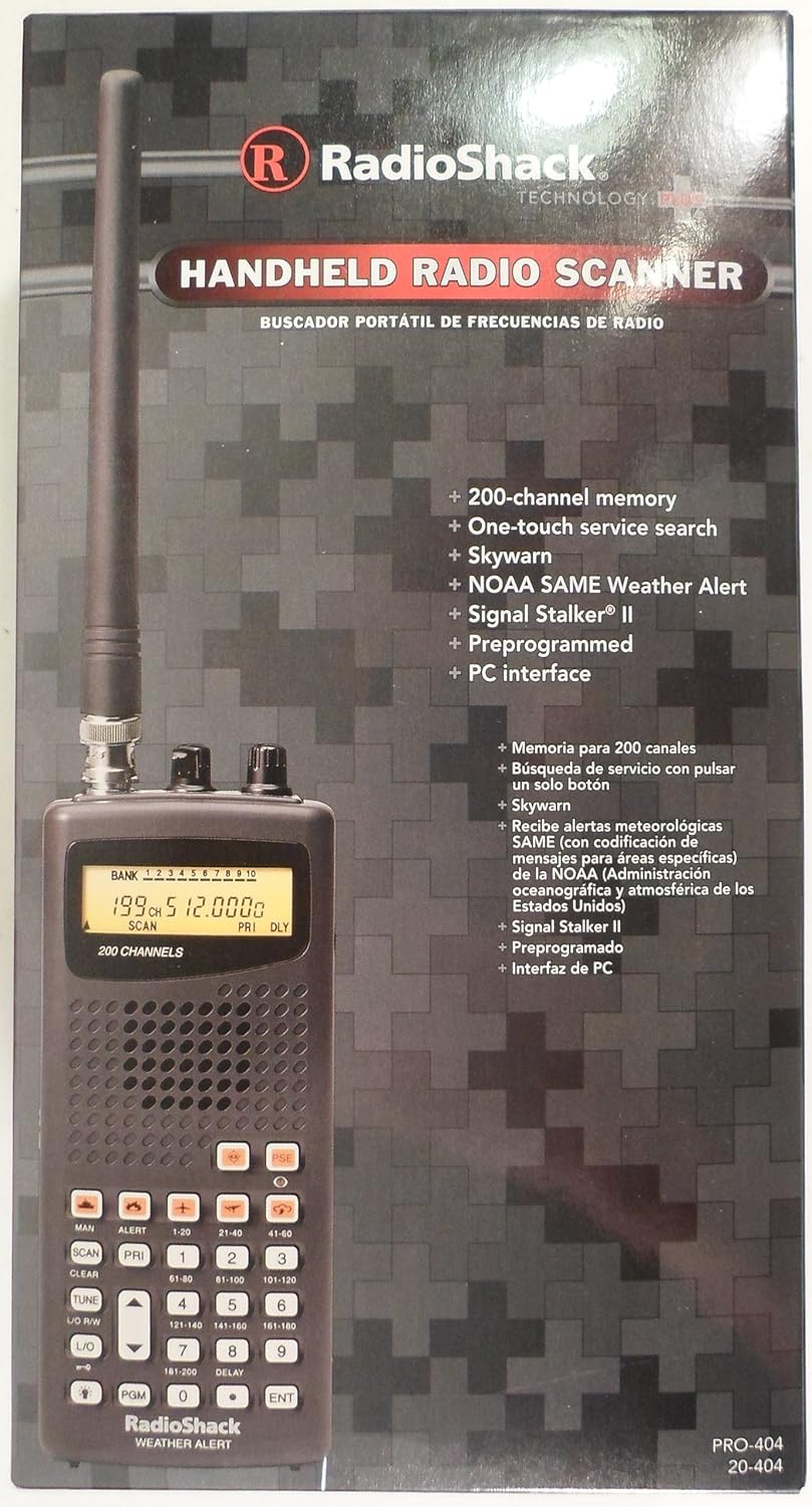 handheld radio scanner RadioShack 200 channel memory Amazon.co.uk