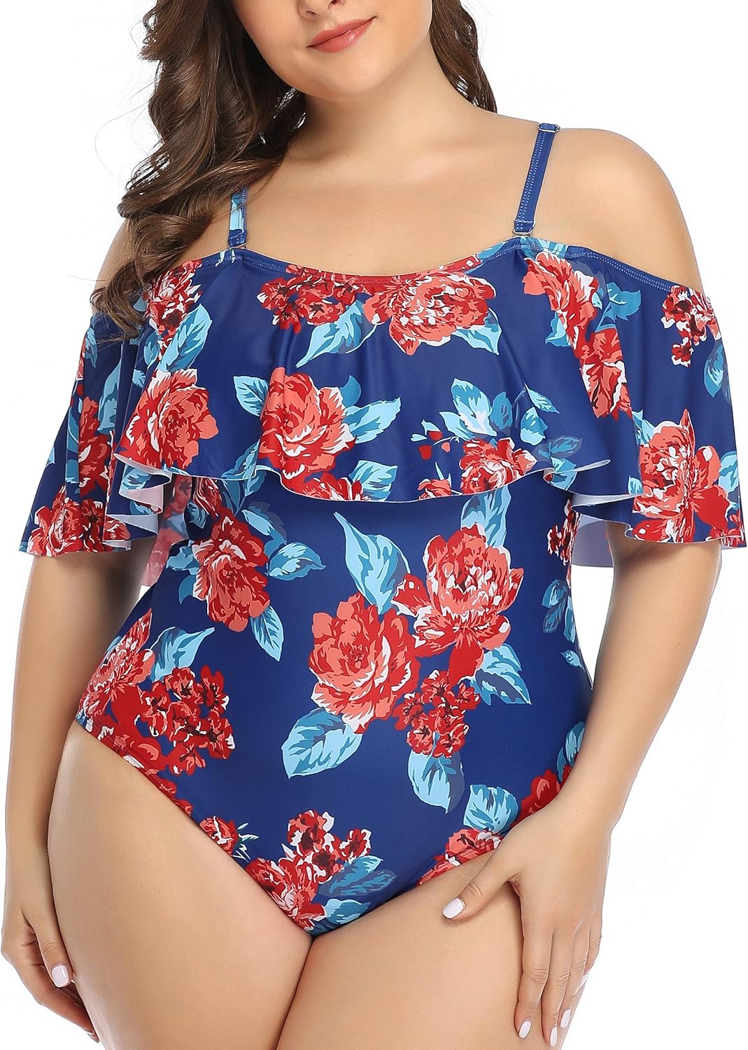 plus size ruffle swimsuit