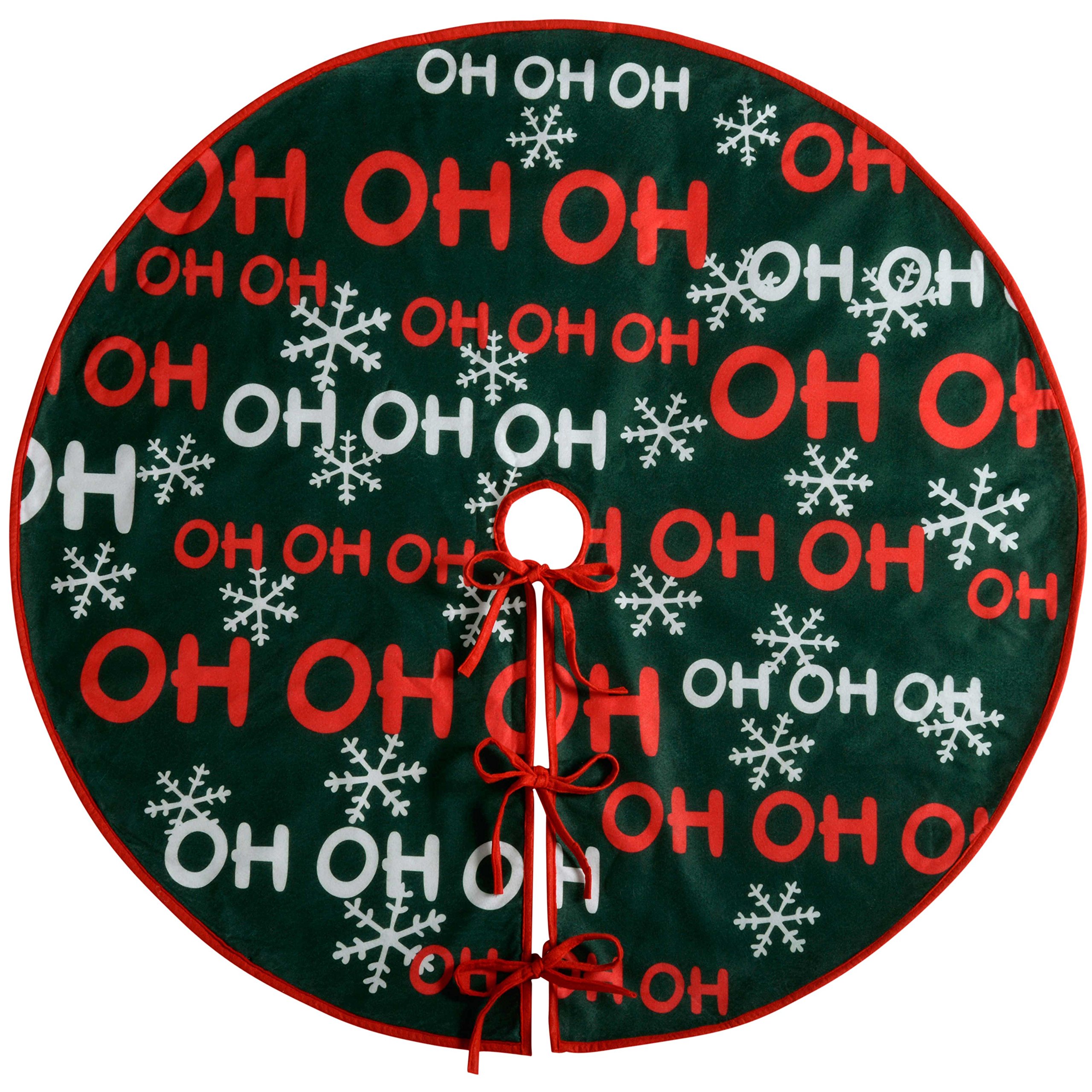 WeRChristmas Ho Ho Ho Christmas Tree Skirt Decoration, 107 cm - Large, Multi-Colour