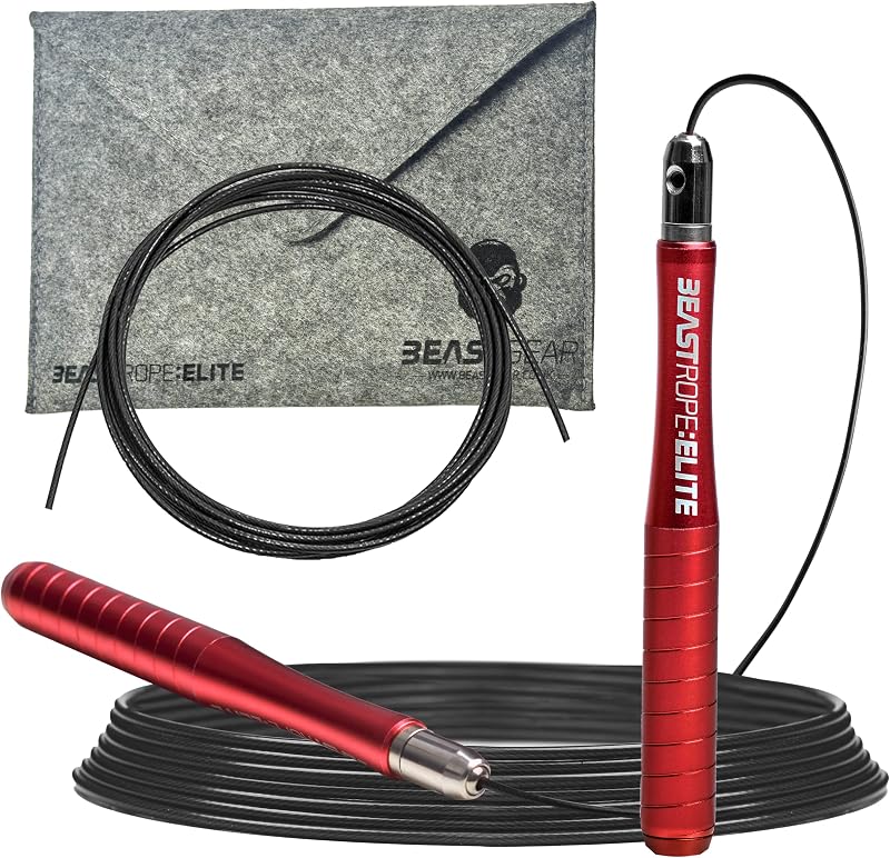 Beast Gear Speed Jump Rope – Adjustable Aluminum Handles, PVC Steel Rope
