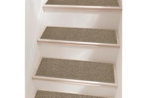 BEQHAUSE Stair Treads for Wooden Steps 28inX9in, Carpet Stair Treads Non Slip Indoor, Machine Washable Stair Runners for Kids Elders and Pets, Carpet for Stair Rugs Mat, TPE Backing, 1pcs, Taupe