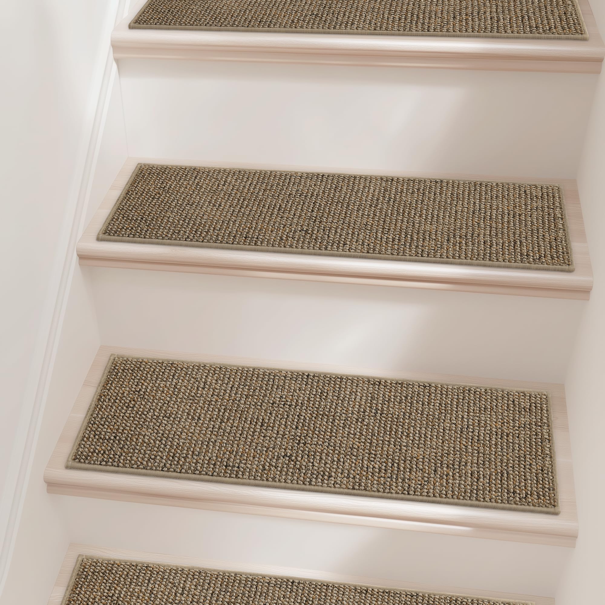 Photo 1 of 1 PIECE** BEQHAUSE Stair Treads for Wooden Steps 28inX9in, Carpet Stair Treads Non Slip Indoor, Machine Washable Stair Runners for Kids Elders and Pets, Carpet for Stair Rugs Mat, TPE Backing, 1pcs, Taupe