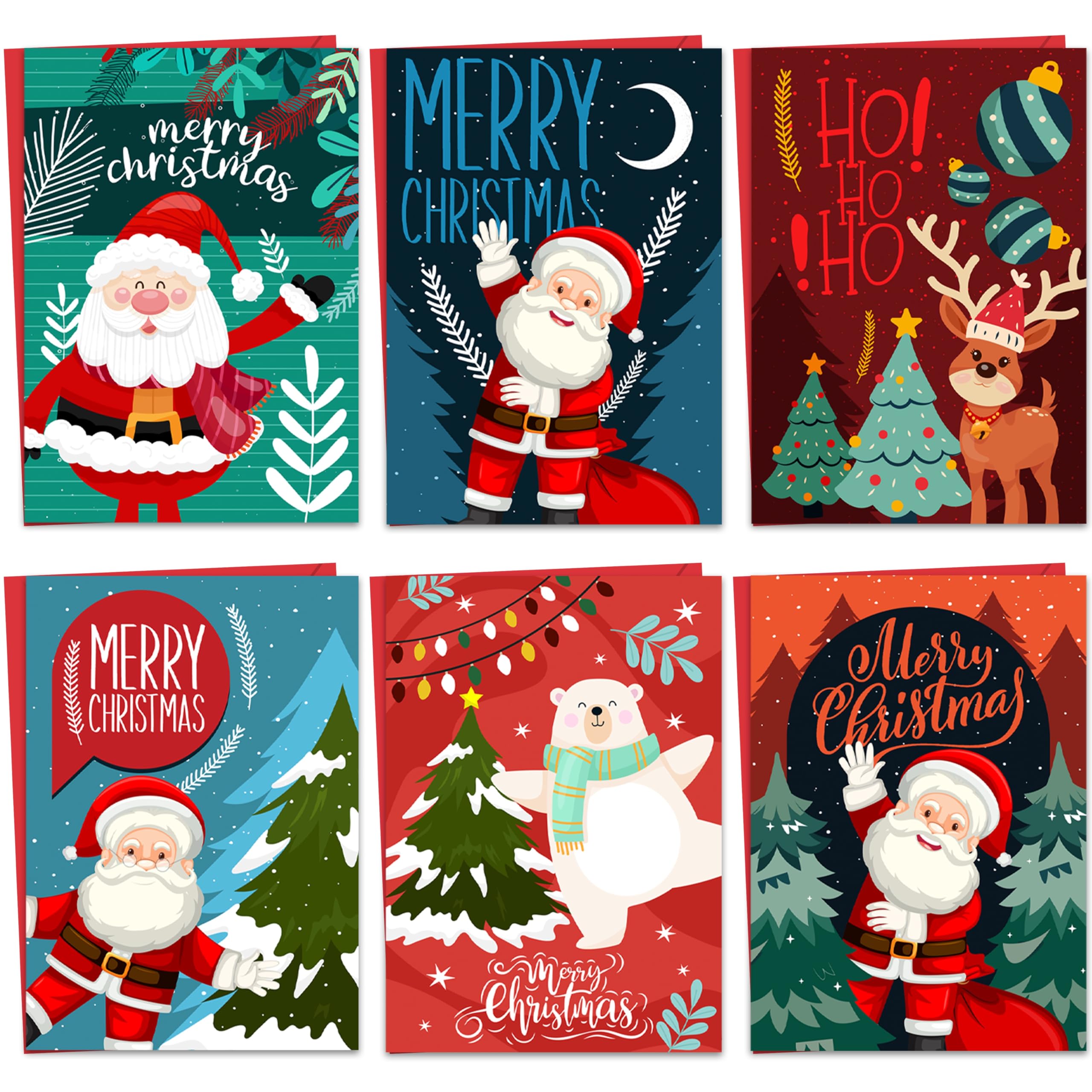 12/24/48 Charity Christmas Cards Multipack for Kids, Family, Friends - Eco-friendly - Made in UK (24)