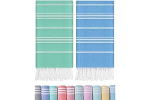 Antfuny 2 Packs Turkish Beach Towels Pool Towel Beach Mat Sauna Blanket Fast Drying Sand Proof Cute Aesthetic Travel Trip XXL Big Wet Cool Beaxh Towell Besch Tows Inside Bundle Couple Cat Each towela