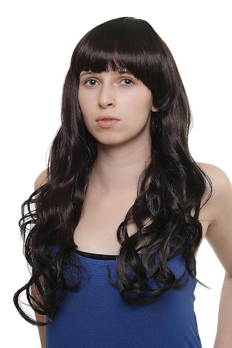 Lady Quality Wig Sexy Prominent Fringe Bangs Extremely Long Dark