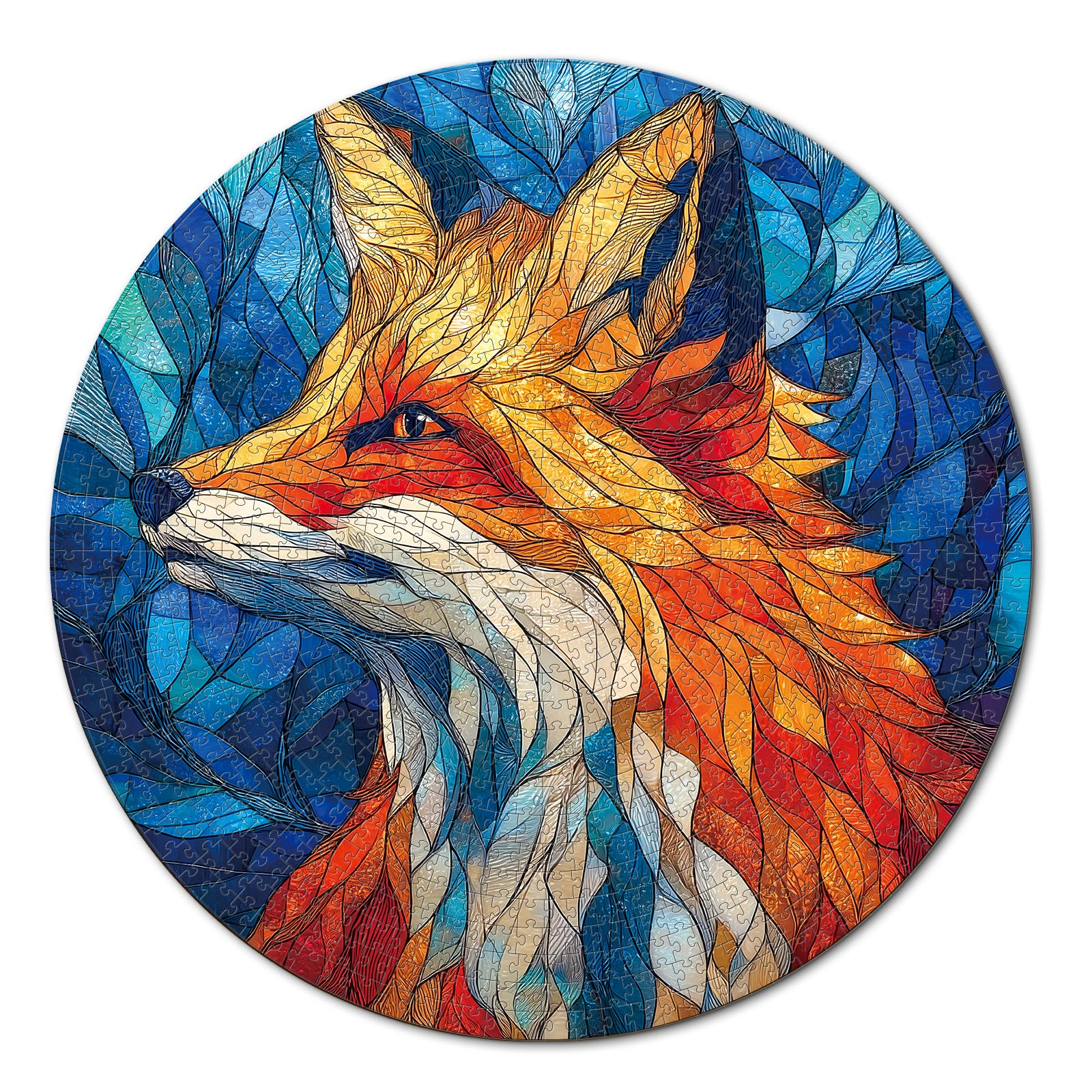 Blumuze Jigsaw Puzzle for Adults 1000 Piece,67.5 x 67.5cm Round Jigsaws 1000 pieces for Adults for Decoration,1000 piece Puzzle Gifts for Friend Family on her Birthday, Mother's Day (Red Fox)