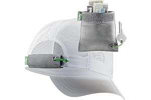 FattyPack - Attachable Storage Pocket for Hats - Store Cash, Medicine, Gum, Keys, Pencils, Pens, Golf Tees, etc. Black/Green