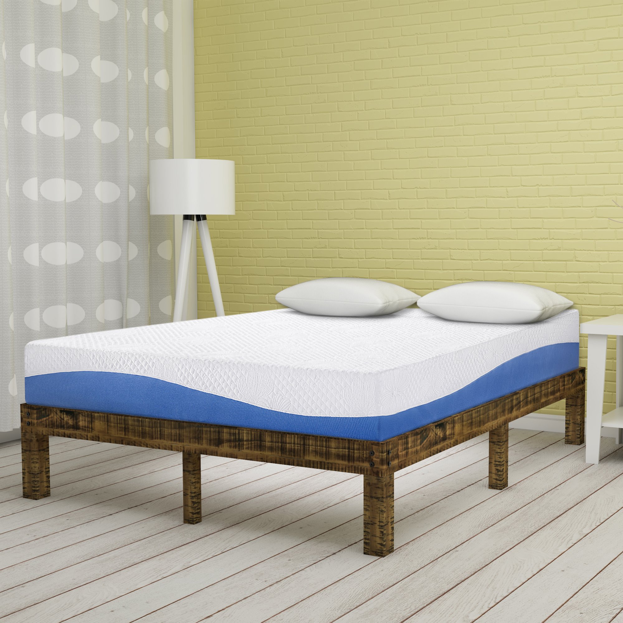 Olee Sleep 10 Inch Gel Infused Layer Top Memory Foam Mattress Blue