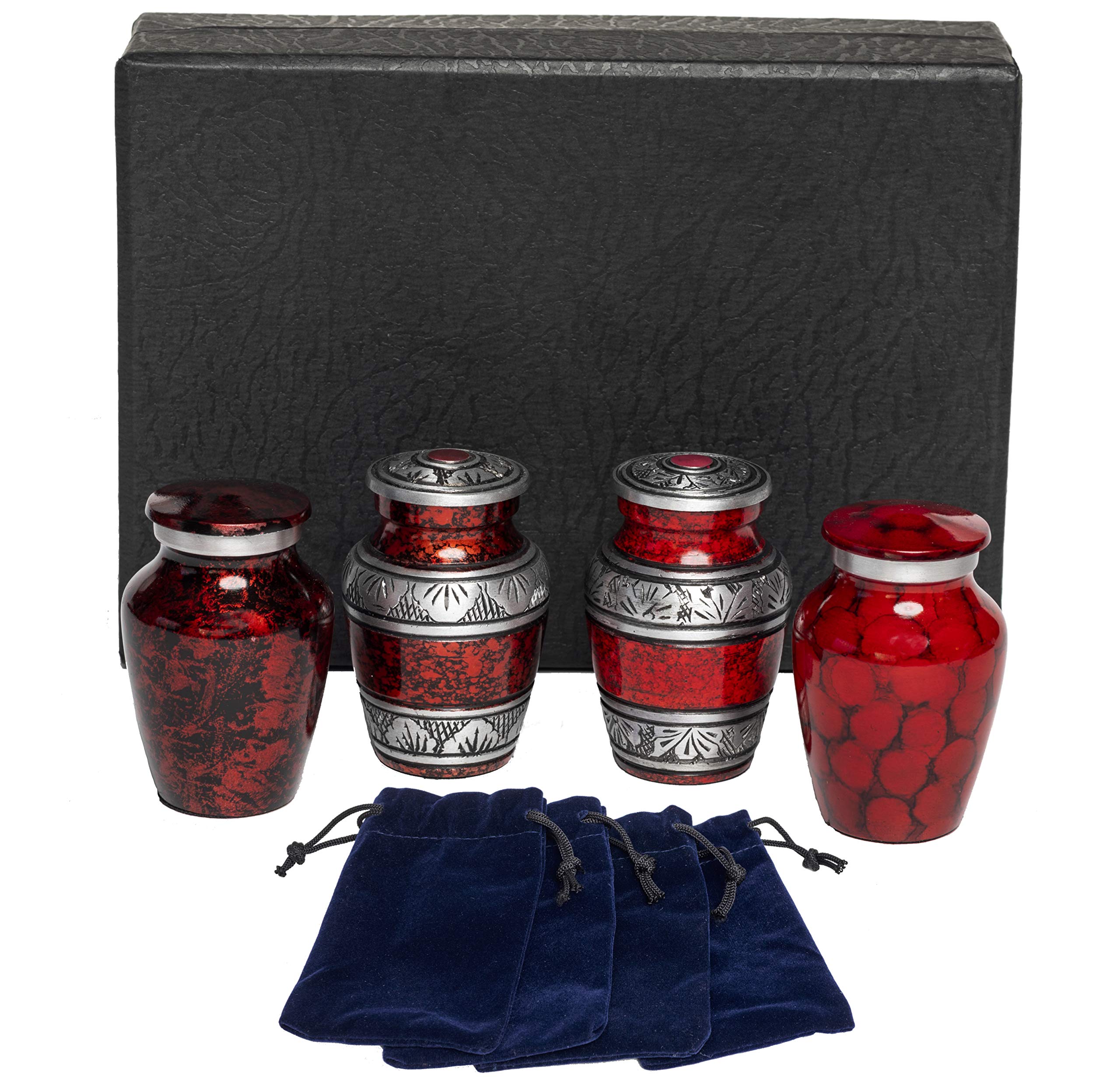 Eternal Harmony Keepsake Urns for Human AshesFor Cremation (Urns Carefully Handcrafted) with Elegant Finishes to Honor Your Loved One Red