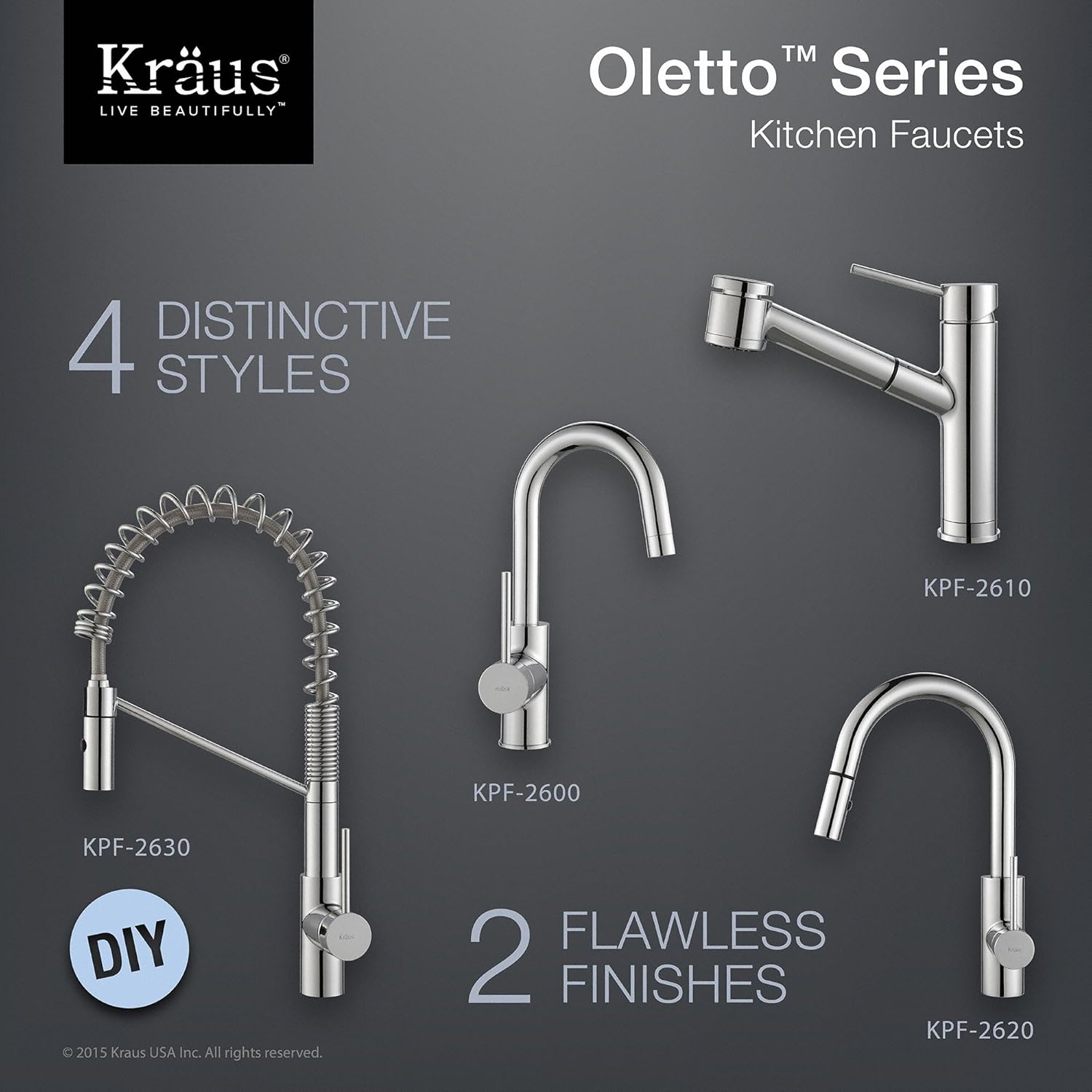 Kraus KPF-2600SFS Oletto Kitchen Faucet, 12.25 inch, Spot Free Stainless Steel - - 