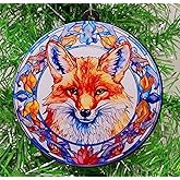 Fox in Autumn Leaves Ornament
