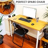 Nyxi Set of 2 Folding Chairs Padded Faux Leather Home Office Black view 4