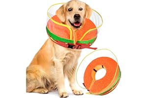 Bistup Soft Inflatable Dog Cones for Large Dogs Donut Collar Alternative After Surgery Comfy Comfortable Neck Donut Stop Licking Surgical Recovery Pet Pillow Cones Mediem Elizabethan Collars - L…