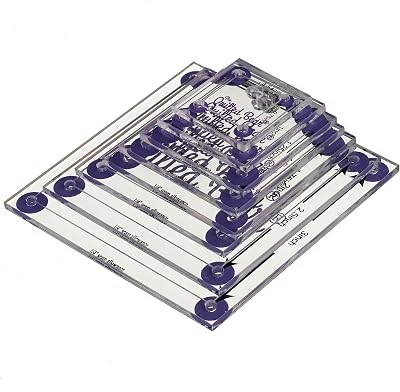 The Quilted Bear Square Quilting Templates Set of 8 Non-Slip Clear Acrylic