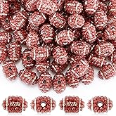 Ferreve 50 Pcs Oval Football Beads Rugby Resin Rhinestone Disco Beads 20 x 14 mm Brown Sports Charms for Jewelry Making Supplies Necklace Bracelet Craft Accessories DIY Football Charms Decoration