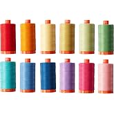 Aurifil Christa Quilts Piece and Quilt Colors Thread Kit 12 Large Spools 50 Weight