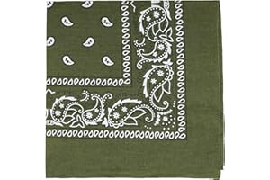 Raylarnia Bandana Multi-Purpose 100% Cotton Headbands for Women, 22 inch Paisley Cowboy Bandanas for Men