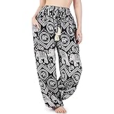 Lannaclothesdesign Harem Pants Women – Boho Elephant Pants High-Waisted Hippie Clothes with Pockets for Yoga