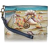 Anna by Anuschka Women's Hand-Painted Genuine Leather Vintage Wristlet Clutch
