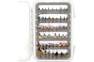 Outdoor Planet Premium Fly Fishing Flies Assortment | Waterproof Fly Box | Dry, Wet, Nymphs, Streamers, Wooly Buggers, Hopper, Caddis | Trout, Steelhead, Bass Fishing Lure Set