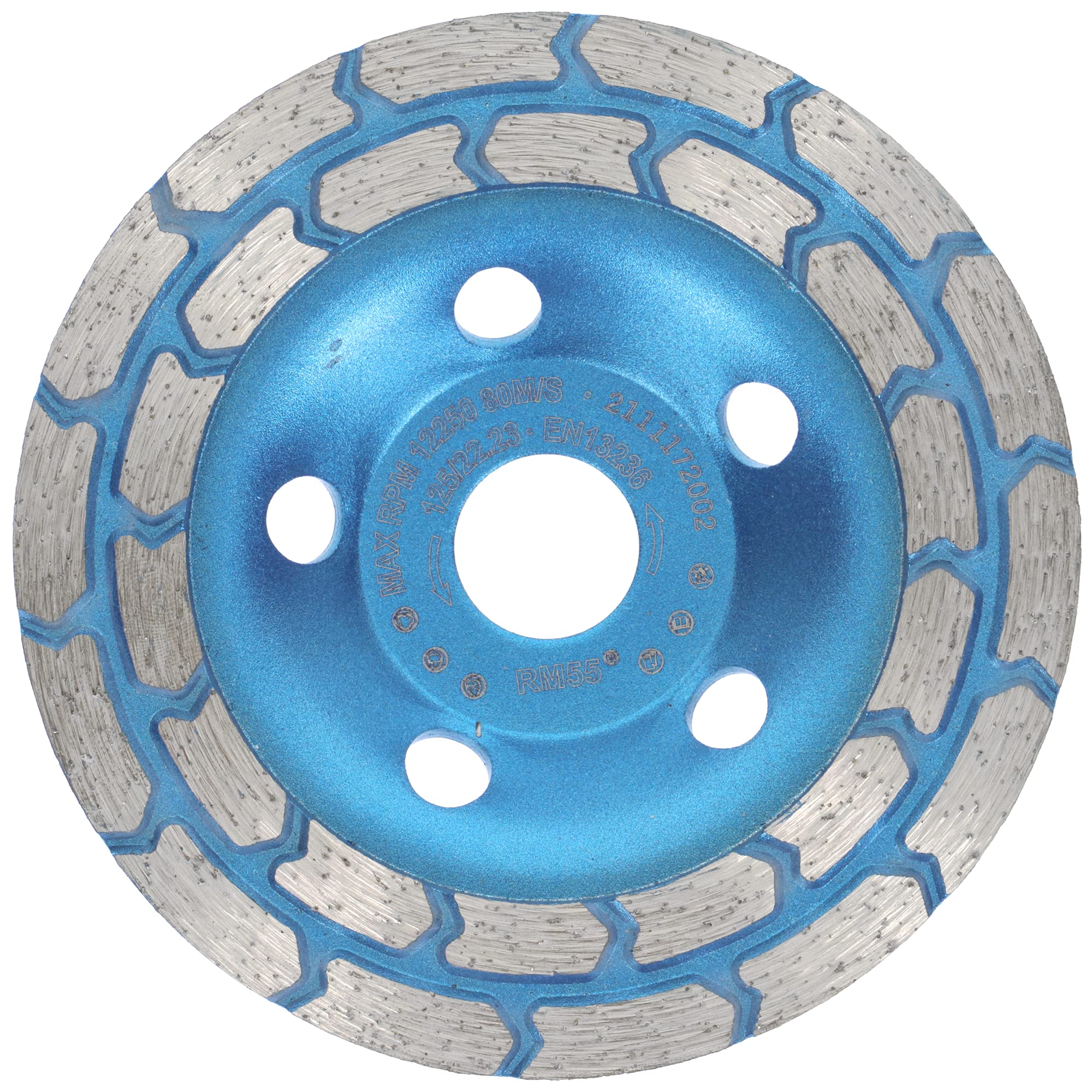 PRODIAMANT Premium Diamond Cup Grinder 5" 125 mm x 22.2 mm Special Arrow Concrete Natural Stone Universal Grinding Disc for Smooth Surfaces