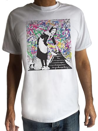 Banksy Maid Es Unter Teppich Kehren Graffiti Herren T Shirt
